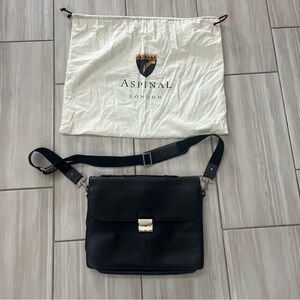 Aspinal of London Black Messenger Bag